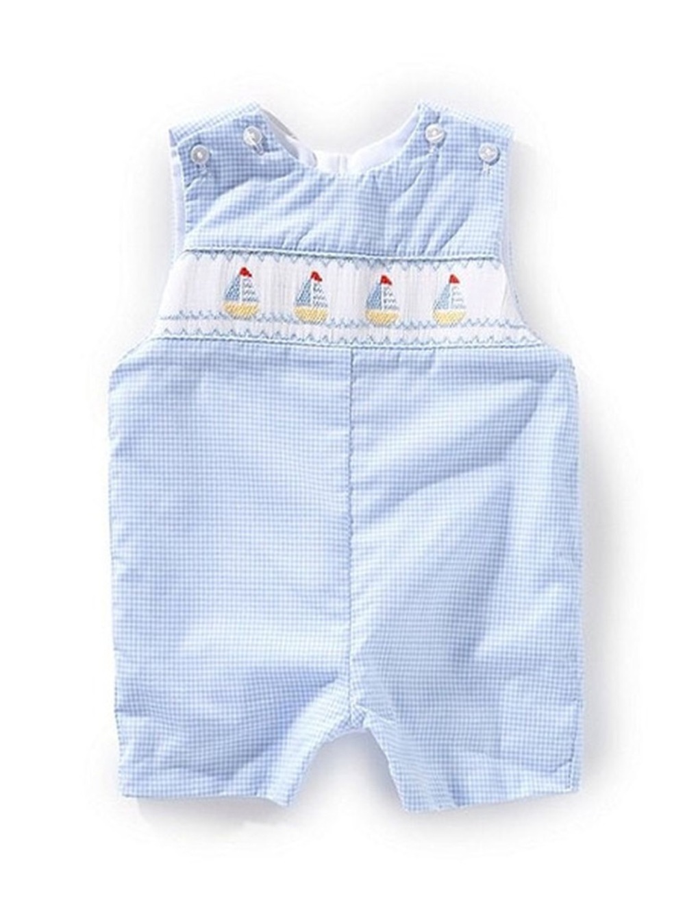 NEW NWOT Edgehill Collection Baby Boys' Smocked Boat Jon Jon Romper